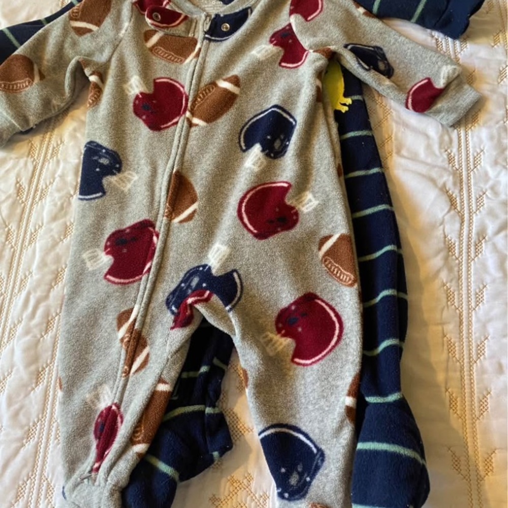 Gray Football Print Kids One Piece